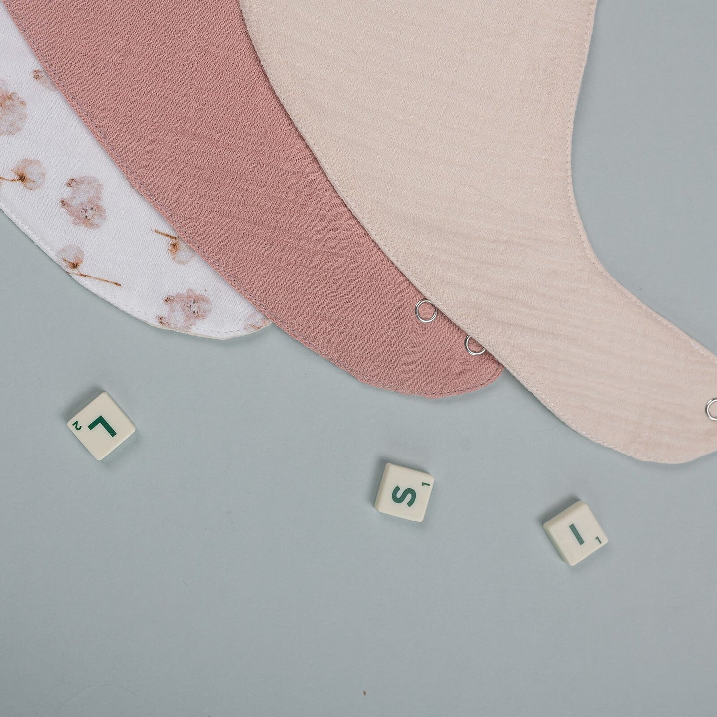 Muslin Baby Bib Set: Natural Cotton Double Gauze, Gender Neutral