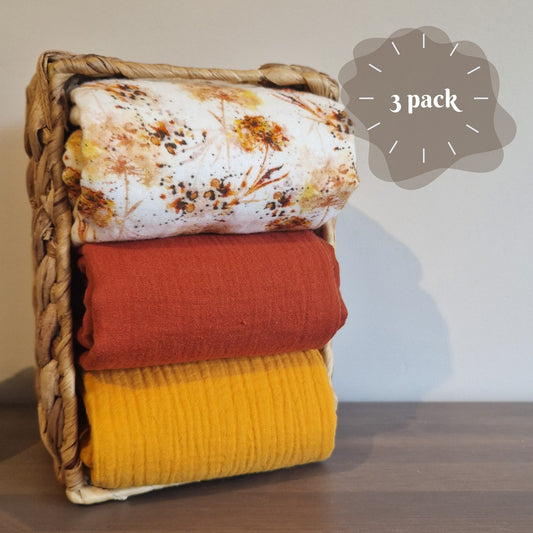 Set of 3 Waterproof change pad Double Gauze Muslin  travel changing mat, Diaper changing mat, portable changing mat