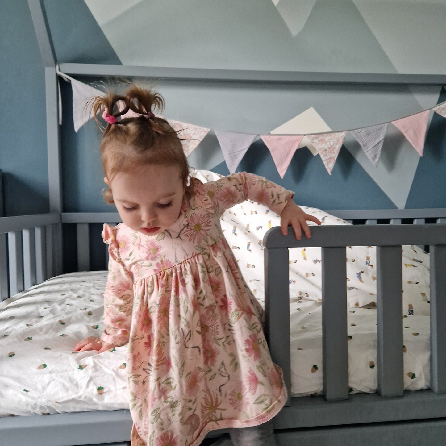 Cotton Flag Bunting: Nursery Garland Wall Decor