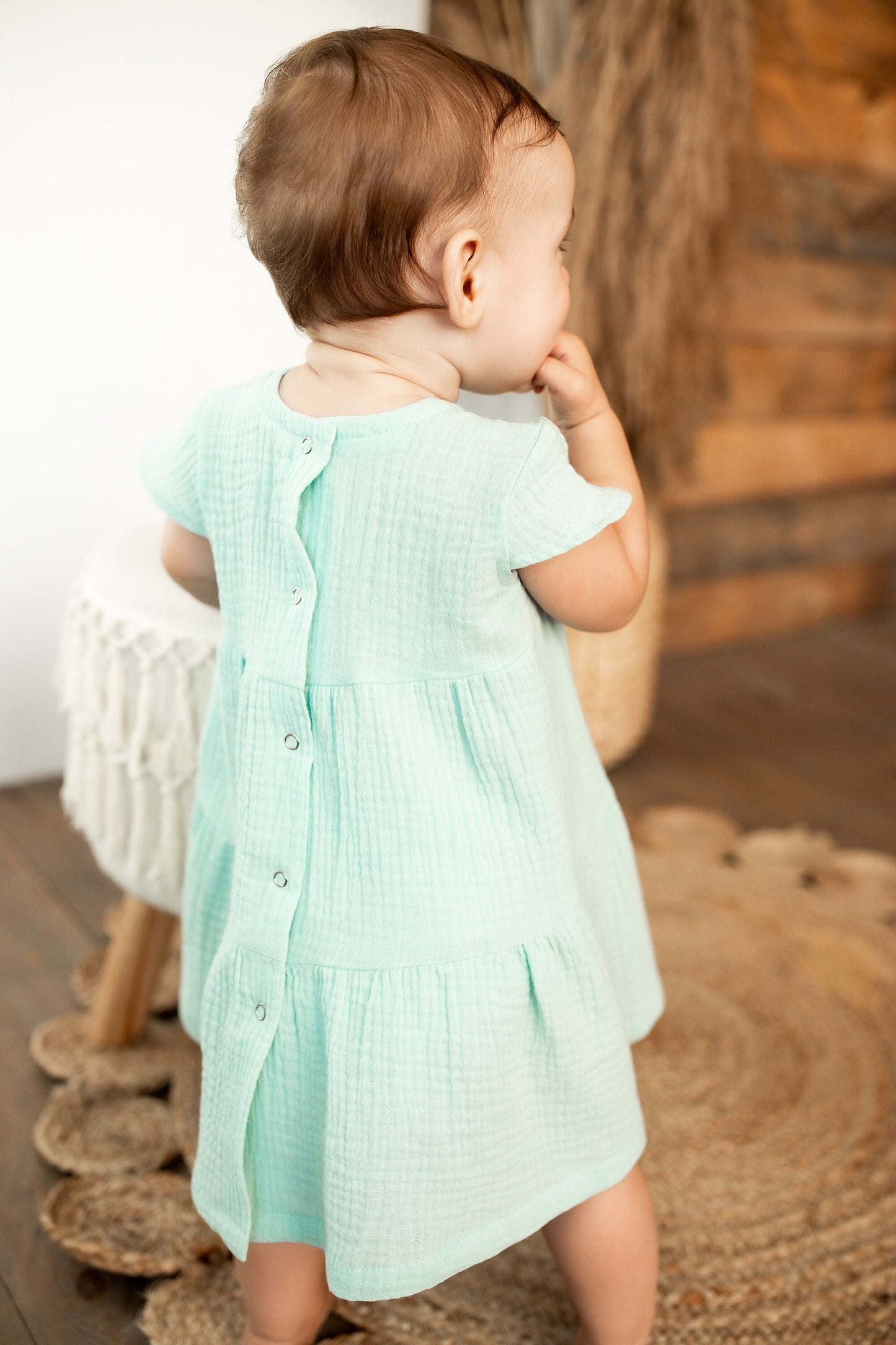 Organic Cotton Muslin Baby Dress: Flowing Summer Outfit