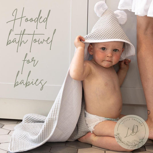Organic Cotton Baby Hooded Waffle Towel: Soft Newborn Bath Towel