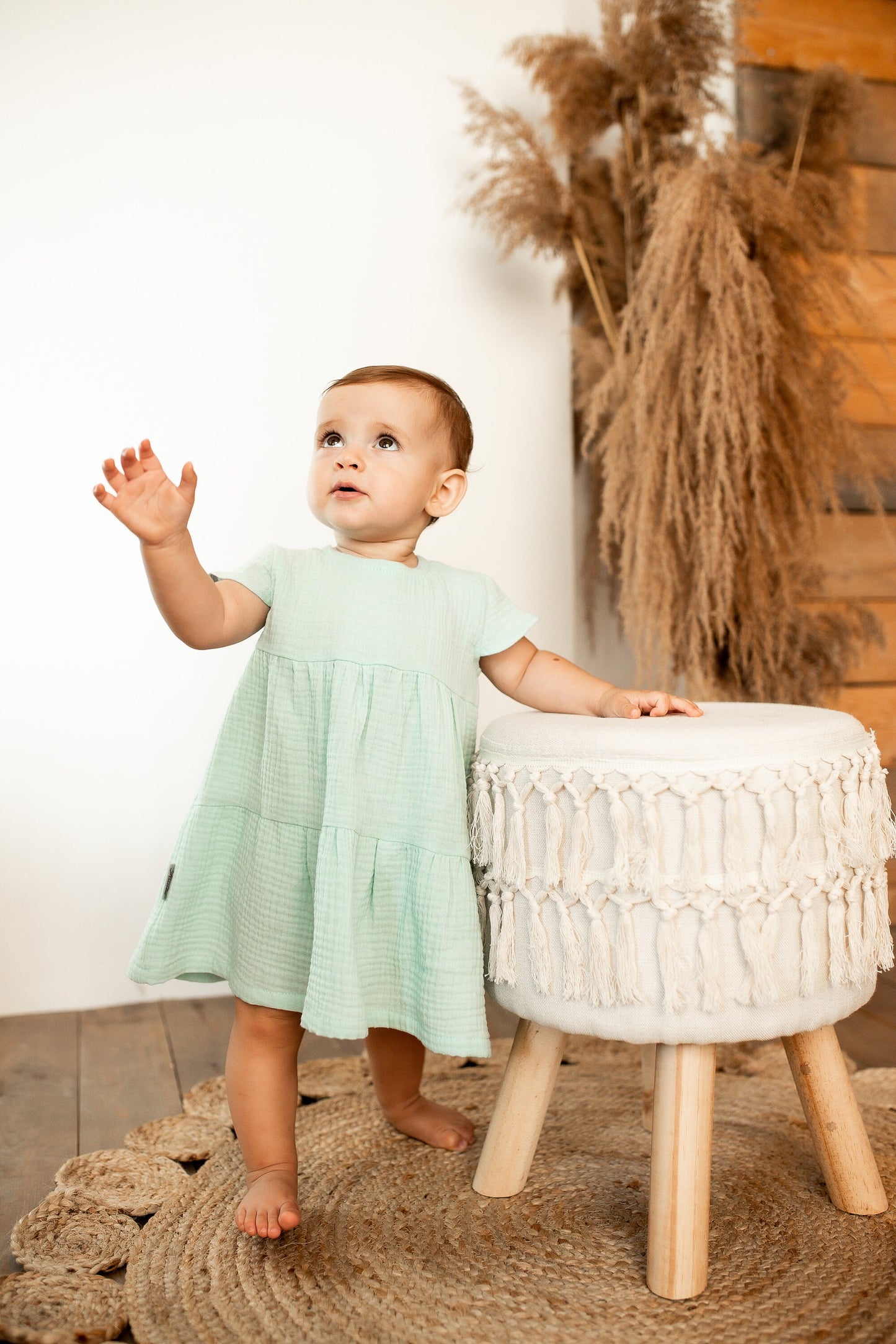 Organic Cotton Muslin Baby Dress: Flowing Summer Outfit