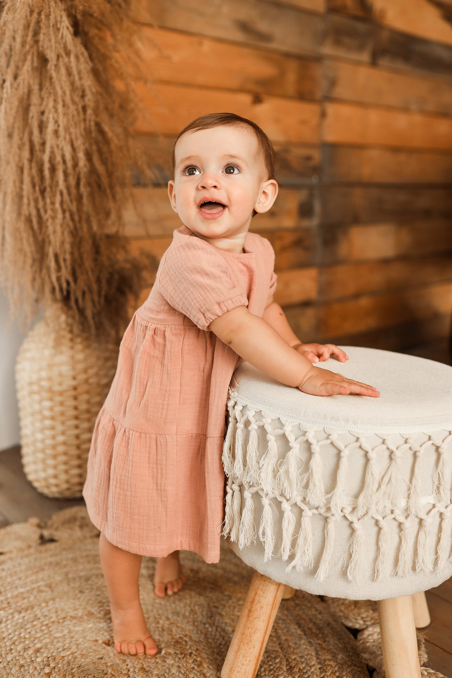 Organic Cotton Muslin Baby Dress: Flowing Summer Outfit