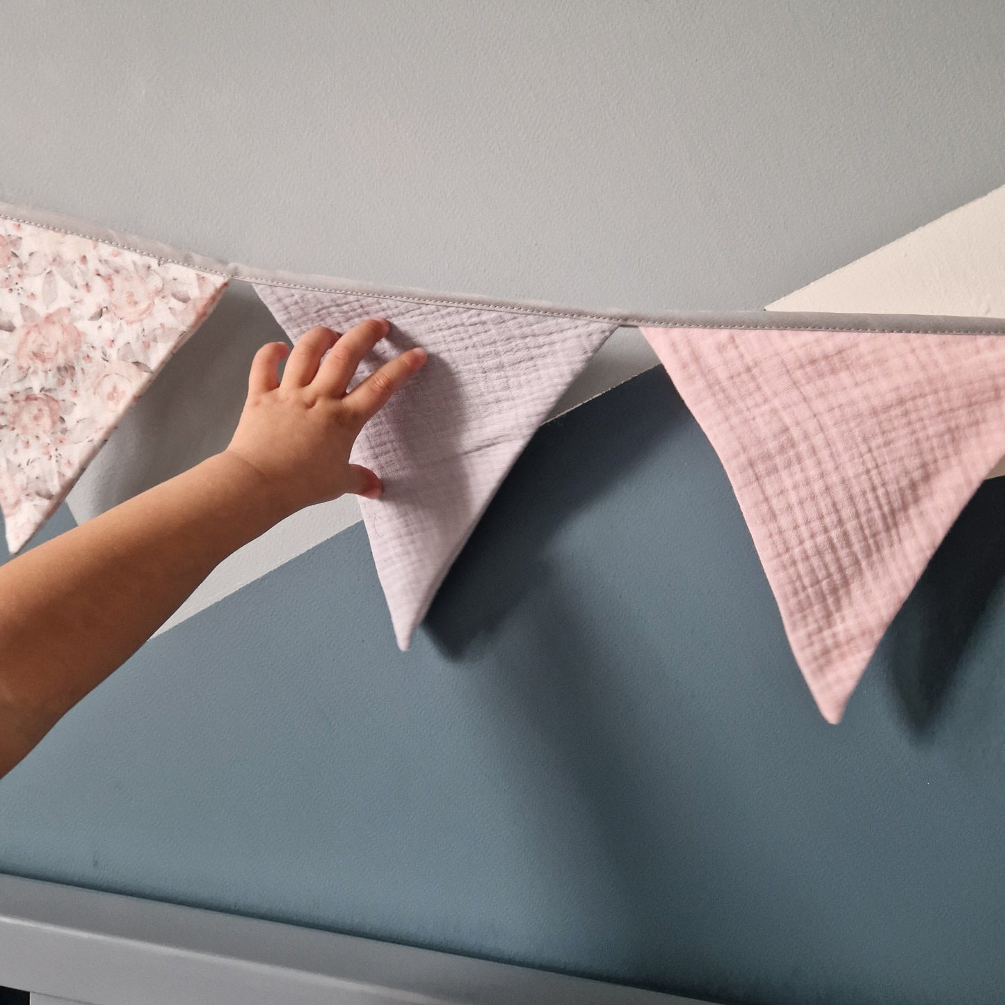 Cotton Flag Bunting: Nursery Garland Wall Decor