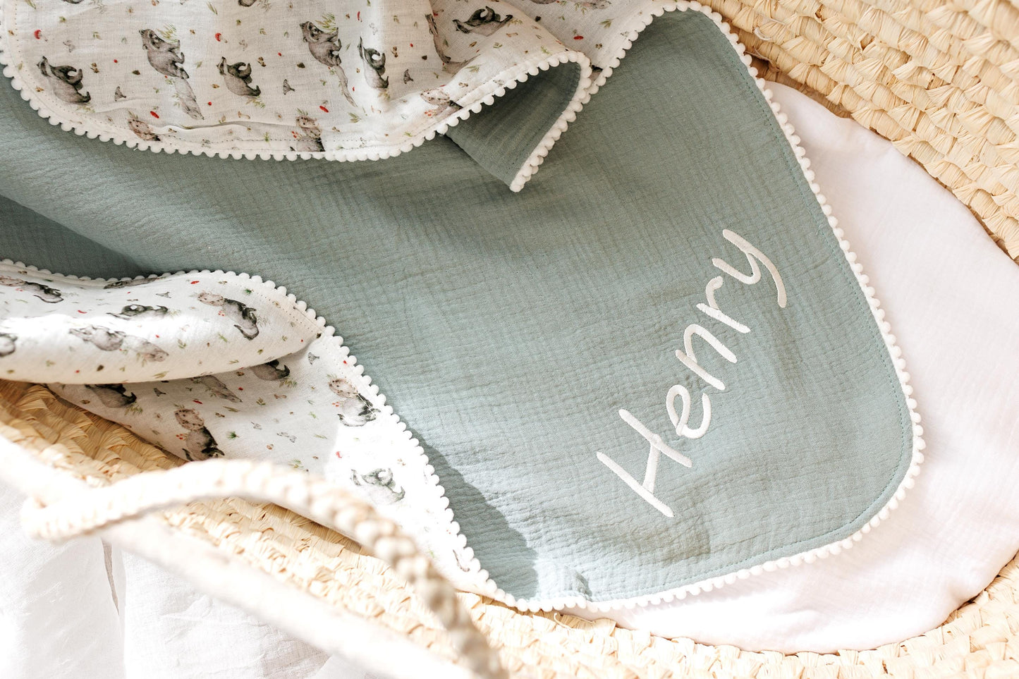 Personalized baby blanket with name Gifted baby blanket Newborn custom gift Baby shower present Embroidered Stroller Blanket