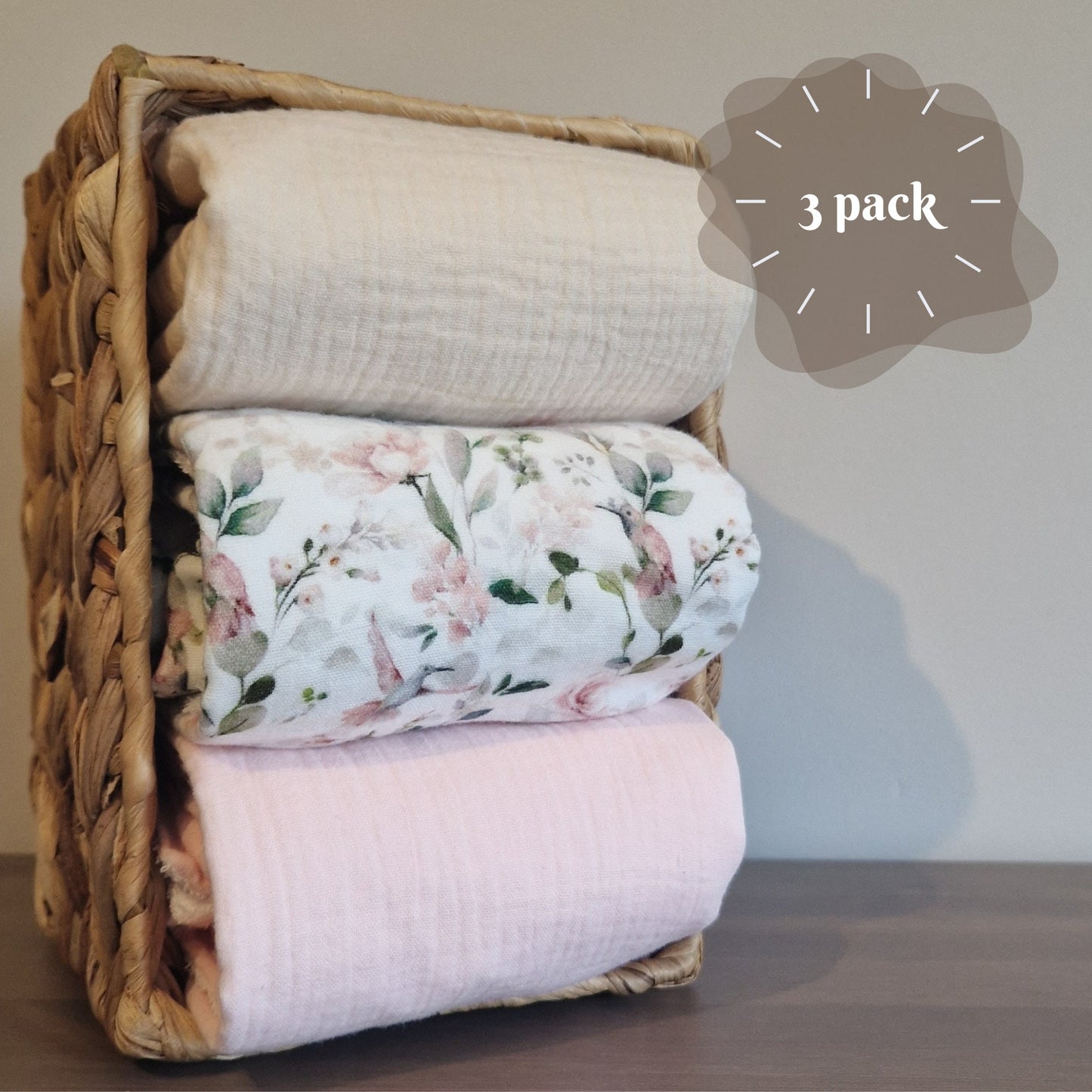 Set of 3 Waterproof change pad Double Gauze Muslin  travel changing mat, Diaper changing mat, portable changing mat